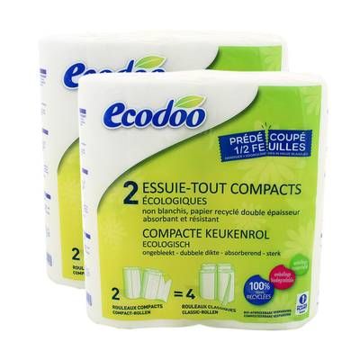 Ecodoo Essuie-tout, Lot de 2x2 rouleaux