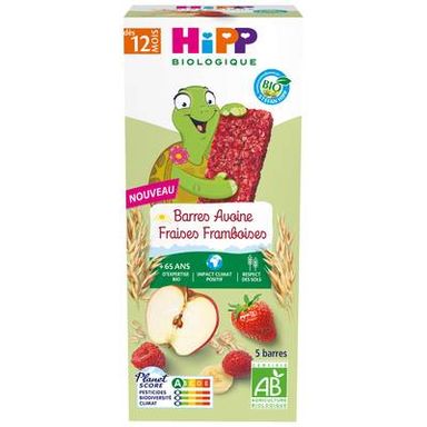 Hipp Barres Avoine Fraise Framboise Bio Bébé Dès 12 mois, 5x20g