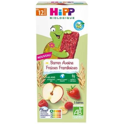 Hipp Barres Avoine Fraise Framboise Bio Bébé Dès 12 mois, 5x20g