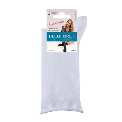 Bleuforêt 2 Paires de chaussettes blanches, Taille 37/41