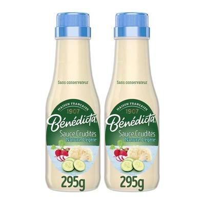 Bénédicta Sauce crudités nature légère, Lot de 2x295g