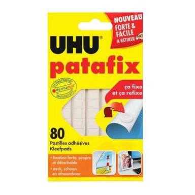 Uhu Pâte adhésive blanches patafix, 80  pastilles