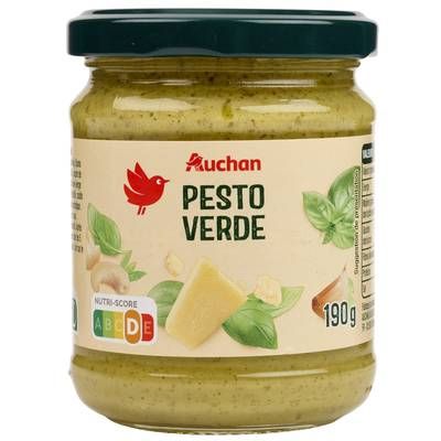 Auchan Sauce Pesto Verde Basilic et Fromage, 190g