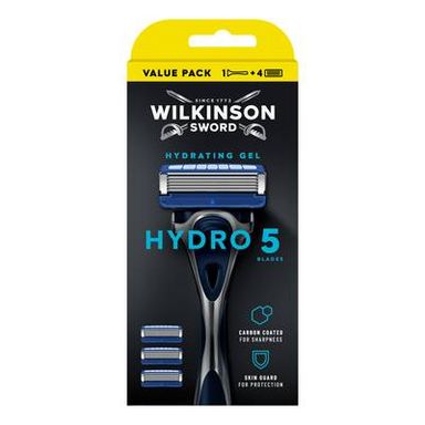 Wilkinson Rasoir + 4 Lames Avec Gel Protectrice Sensitive Hydro 5, 5 pièces