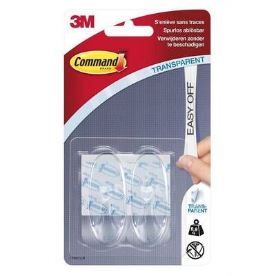 3M Command 2 Crochets oval pour fixation murale, 900g