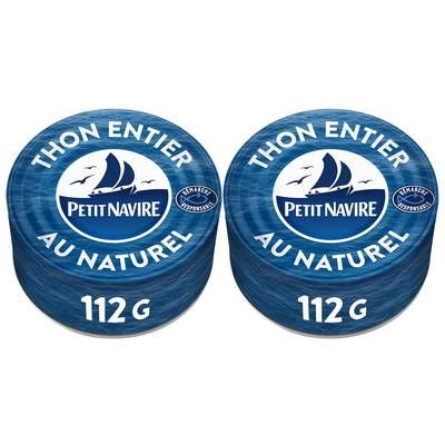 Petit Navire Thon Entier au Naturel Albacore, 2x112g