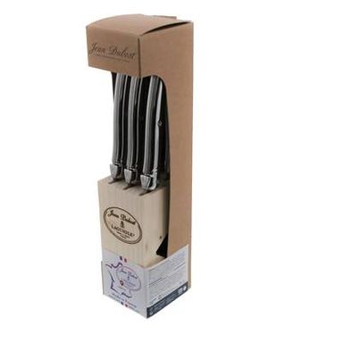 Laguiole Couteaux steak en bloc bois, 6 couteaux