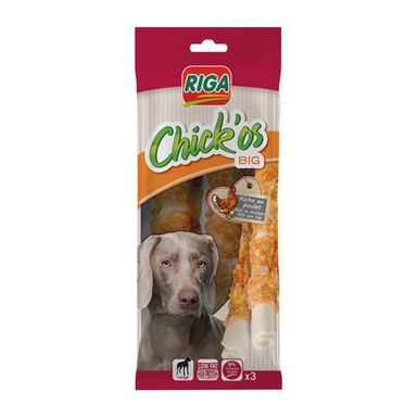 Riga Chick'Os Friandise au poulet Big - Friandise Récompense pour grand chien x3, 160g