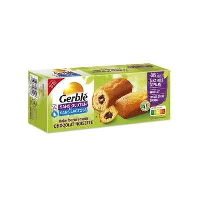 Gerblé Sans Gluten Sans Lactose 6 Cakes fourrés saveur Chocolat Noisettes -30% de sucres en moins sans gluten et sans lactose, 210g
