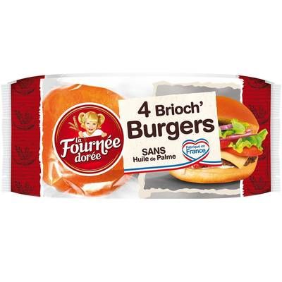 La Fournée Dorée Brioch'Burger Nature, 4 buns - 250g