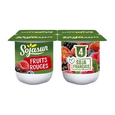 Sojasun Dessert végétal fruits rouges, 4x100g