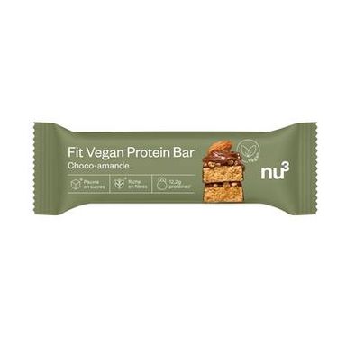 NU3 Barre Protéinée Amandes Chocolat- Fit Vegan Bar, 50g