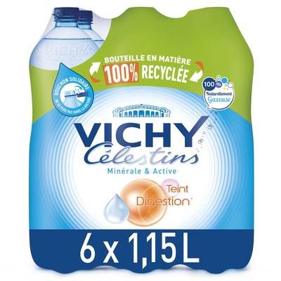 Vichy-Célestins Eau gazeuse minérale naturelle, 6x1,15L