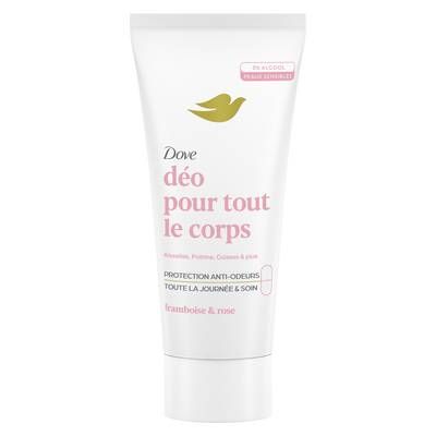 Dove Crème Pour Tout le Corps 0% Alcool Peaux Sensibles Framboise et Rose, 75ml