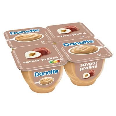 Danette Crème dessert saveur praliné, 4x125g