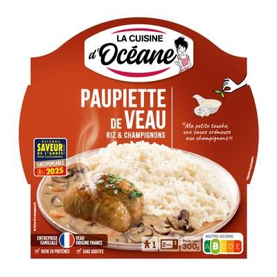 La Cuisine d'Océane Paupiette de veau aux champignons - Riz, 300g