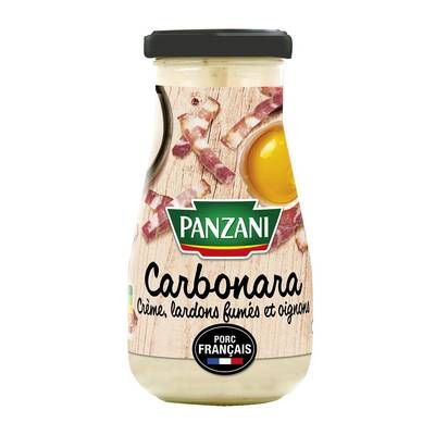 Panzani Sauce Carbonara- Crème, Lardons Fumés et Oignons, 370g