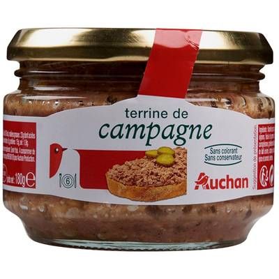 Auchan Terrine de campagne sans colorant sans conservateur, 180g