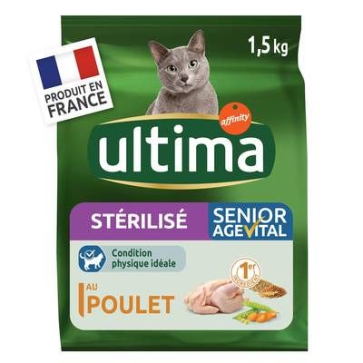 Affinity - Ultima Croquettes Poulet pour chat stérilisé Senior, 1.5kg