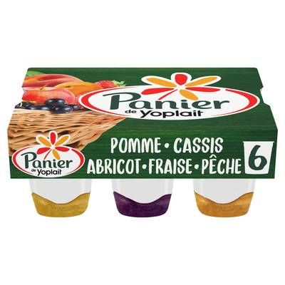 Panier de Yoplait Yaourt Nature sur Lit de Fruits, 6x140g
