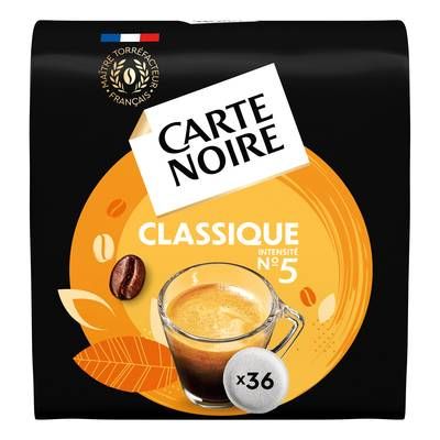 Carte Noire Dosettes de café Classique n°5 compatibles Senseo, 36 dosettes