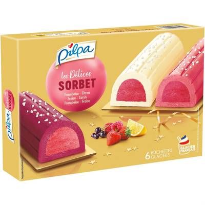 Pilpa Bûchettes Sorbet Framboise, Citron, Fraise et Cassis, 366g