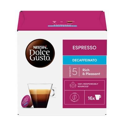 Nescafe Dolce Gusto Café Espresso Décaféiné intensité 5, 16 capsules