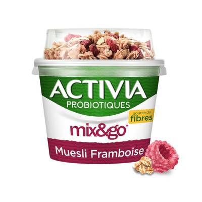 Activia Yaourt bifidus muesli framboise chia, 170g
