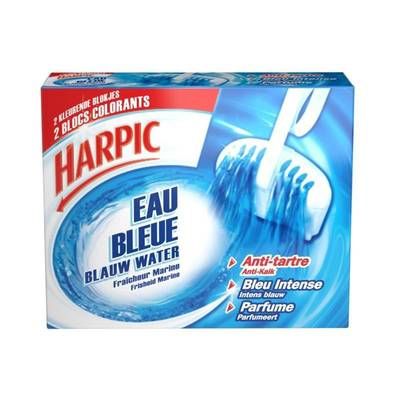 Harpic Bloc WC anti tartre eau bleue, 2 blocs