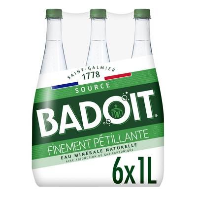 Badoit Eau gazeuse minérale naturelle, finement pétillante, 6x1L