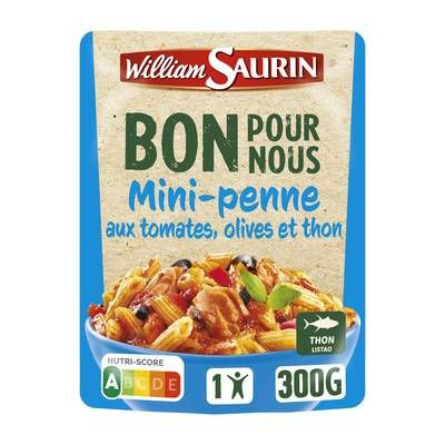 William Saurin Mini Penne aux Tomates Olives et Thon- Bon pour nous, 300g