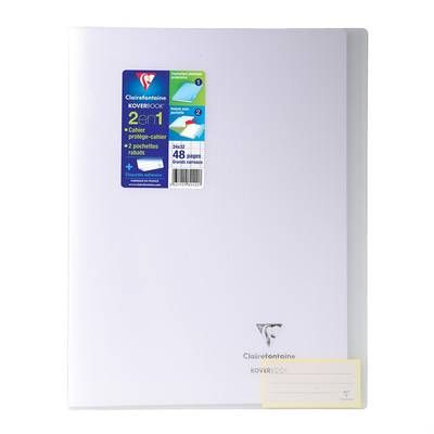 Clairefontaine Cahier Kover Book 24 x 32 cm grands carreaux translucide, 48  pages