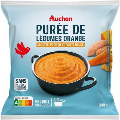 Auchan Purée carotte, potiron et patate douce, 800g