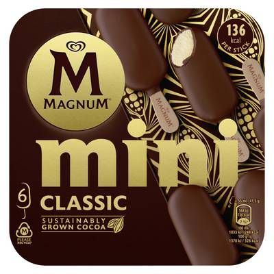 Magnum Mini Mini Bâtonnets Glacés Classic, 6 bâtonnets - 249g