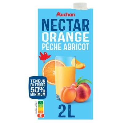 Auchan Nectar orange pêche abricot, 2L