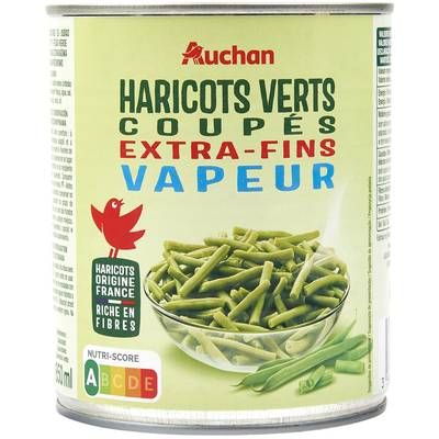 Auchan Haricots verts extra-fins vapeur, 455g