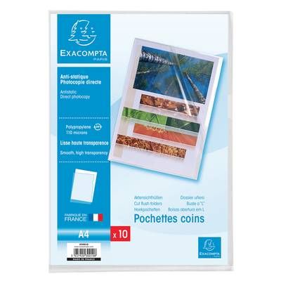 Exacompta Pochettes coins A4 21x29,7 cm, 10  pochettes