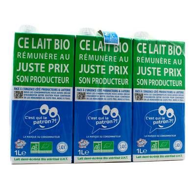 C'est qui le Patron Lait Bio 1/2 écrémé, 6x1l