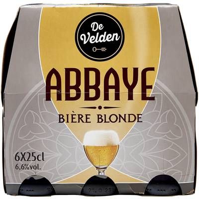 De Velden Bière blonde d'Abbaye 6,6°, 6x25cl