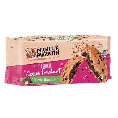 Michel et Augustin Cookies coeur fondant chocolat lait noisette, 180g