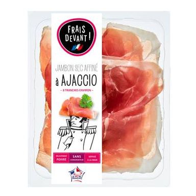 Frais Devant Jambon Sec au Poivre Affiné à Ajaccio, 90g
