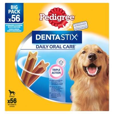 Pedigree Dentastix Daily Oral Care - Bâtonnets Hygiène Bucco-Dentaire pour grand chien x56, 2160g