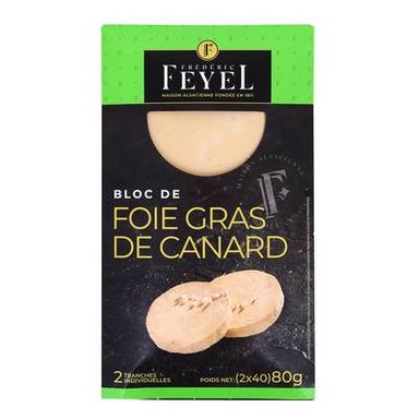 Feyel Duo Gourmand, Bloc de foie gras de canard, 2 tranches - 80g