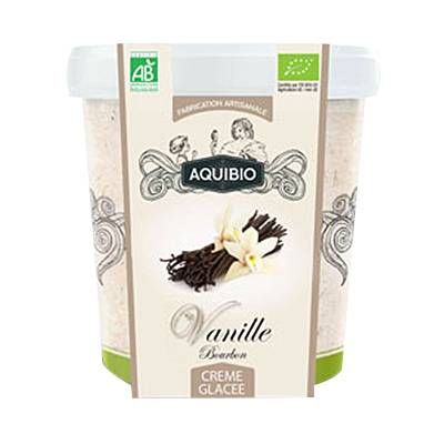 Aquibio Crème glacée vanille Bourbon artisanale bio, 320g