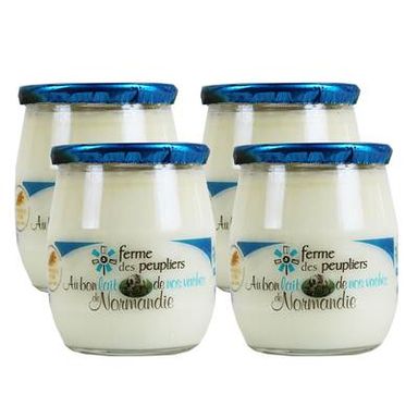La Ferme Des Peupliers Yaourt Nature Entier, Lot de 4x125g