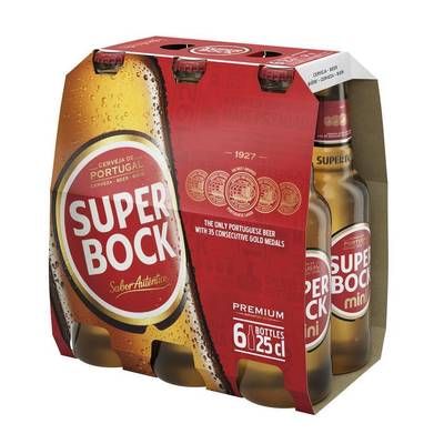 Super Bock Bière blonde 5.2°, 6x25cl