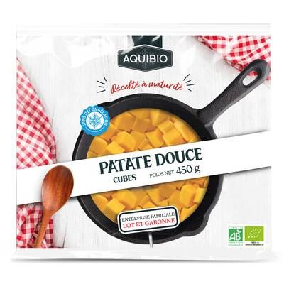 Aquibio Patates douces en cubes bio, 450g