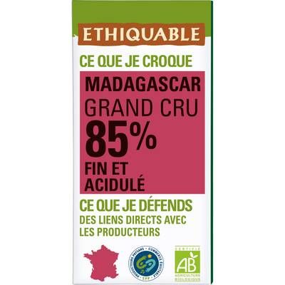 Ethiquable - Commerce Equitable Chocolat Noir 85% cacao Bio de Madagascar, 100g