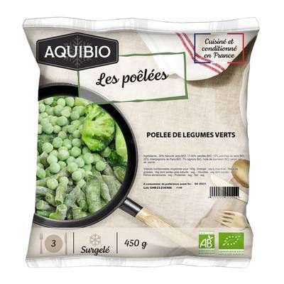 Aquibio Poêlée de Légumes Verts Bio, 450g