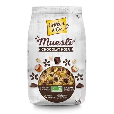Grillon Or  Muesli chocolat bio, 500g